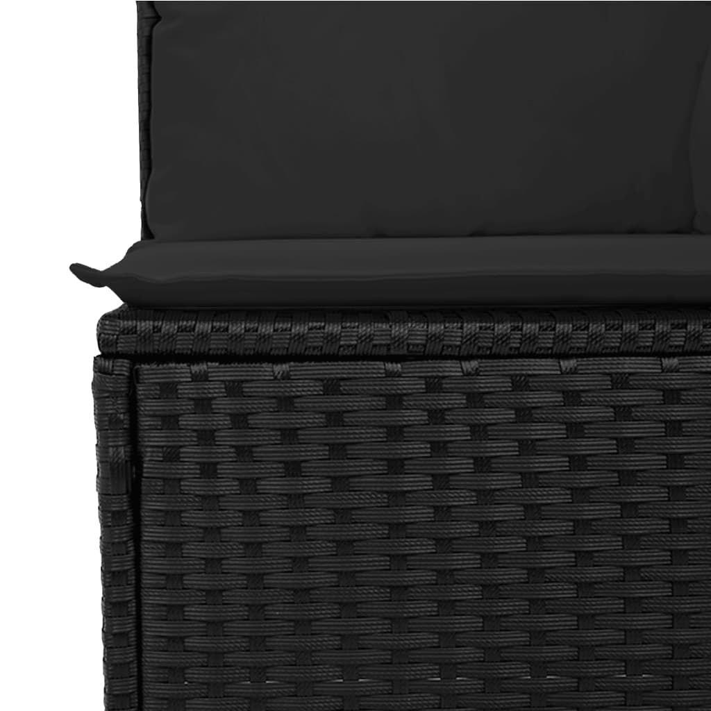 Salon de jardin 11 pcs en résine tressée – Confort et style - Noir