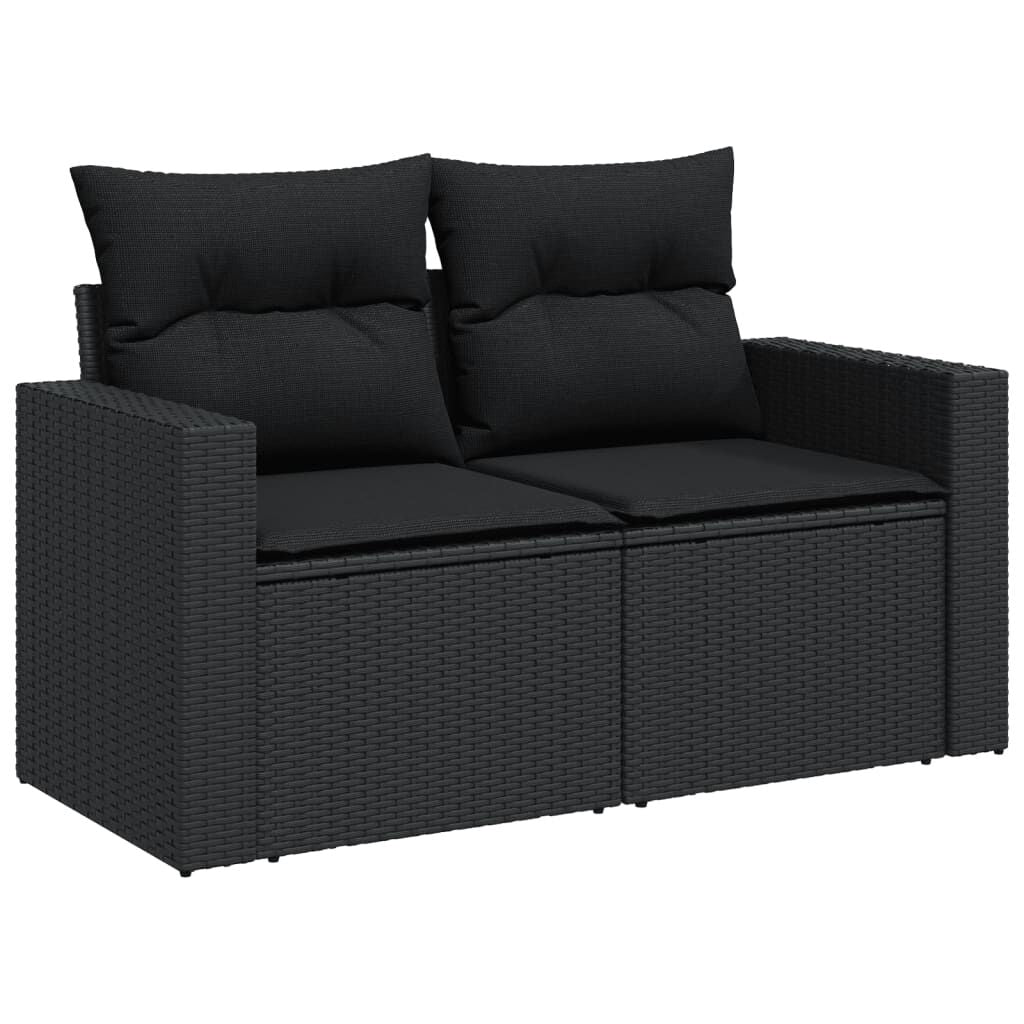 Salon de jardin 11 pcs en résine tressée – Confort et style - Noir