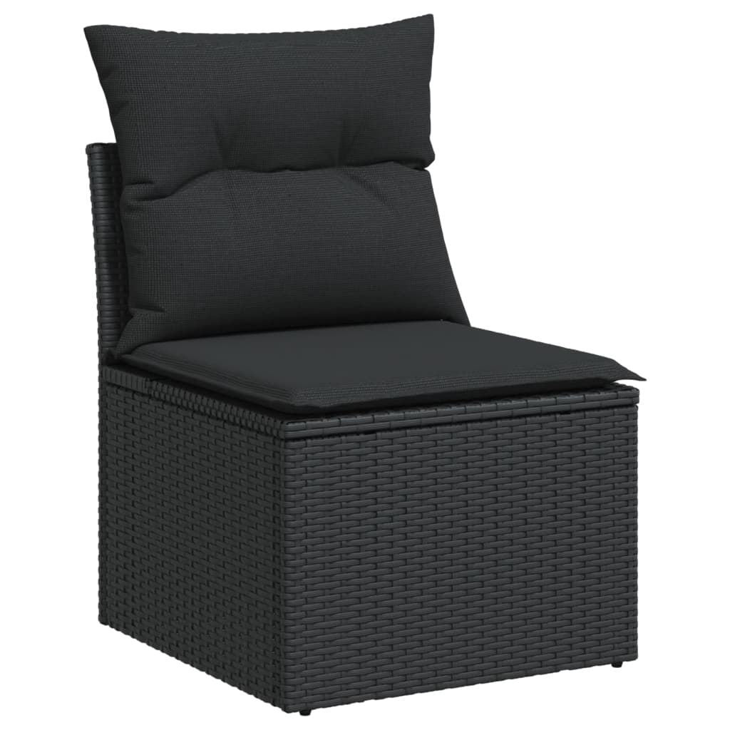 Salon de jardin 11 pcs en résine tressée – Confort et style - Noir