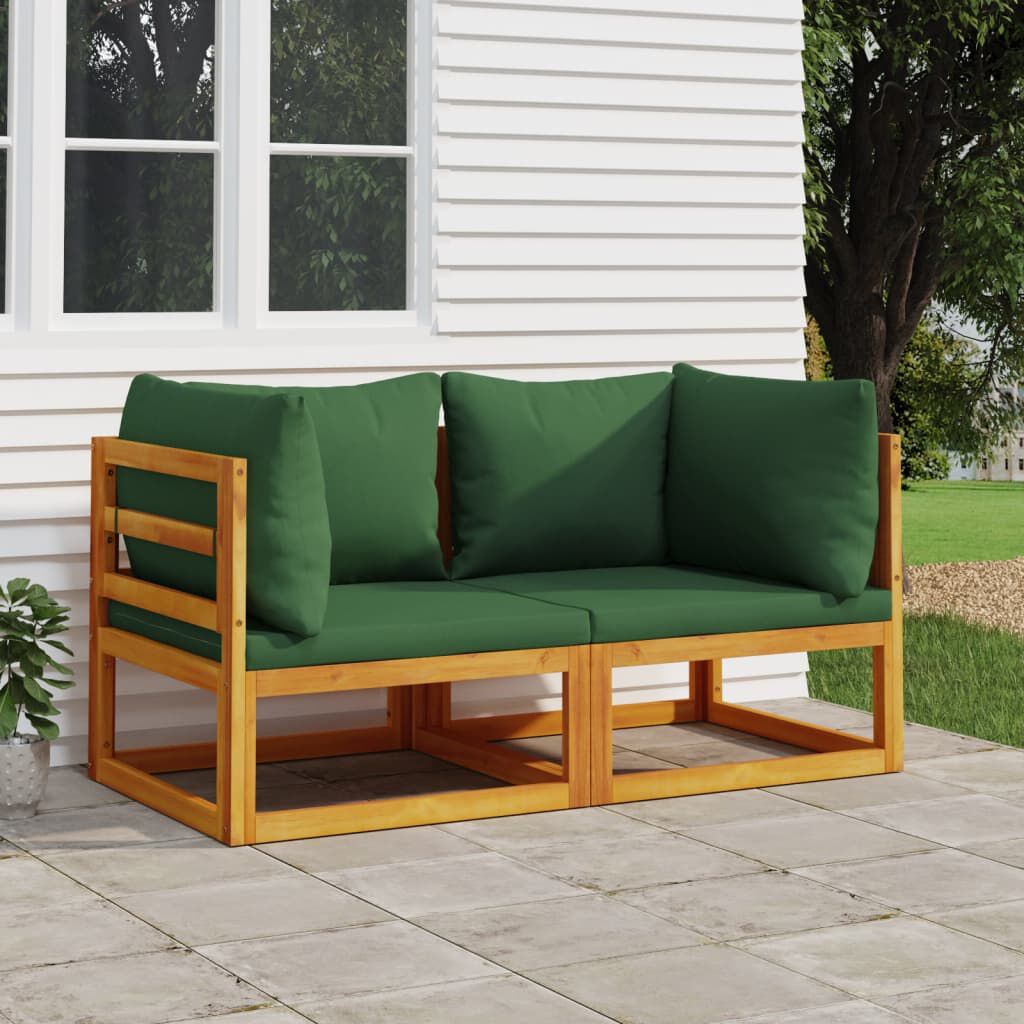 Salon de jardin 2 pcs bois d’acacia – Élégance & confort Vert