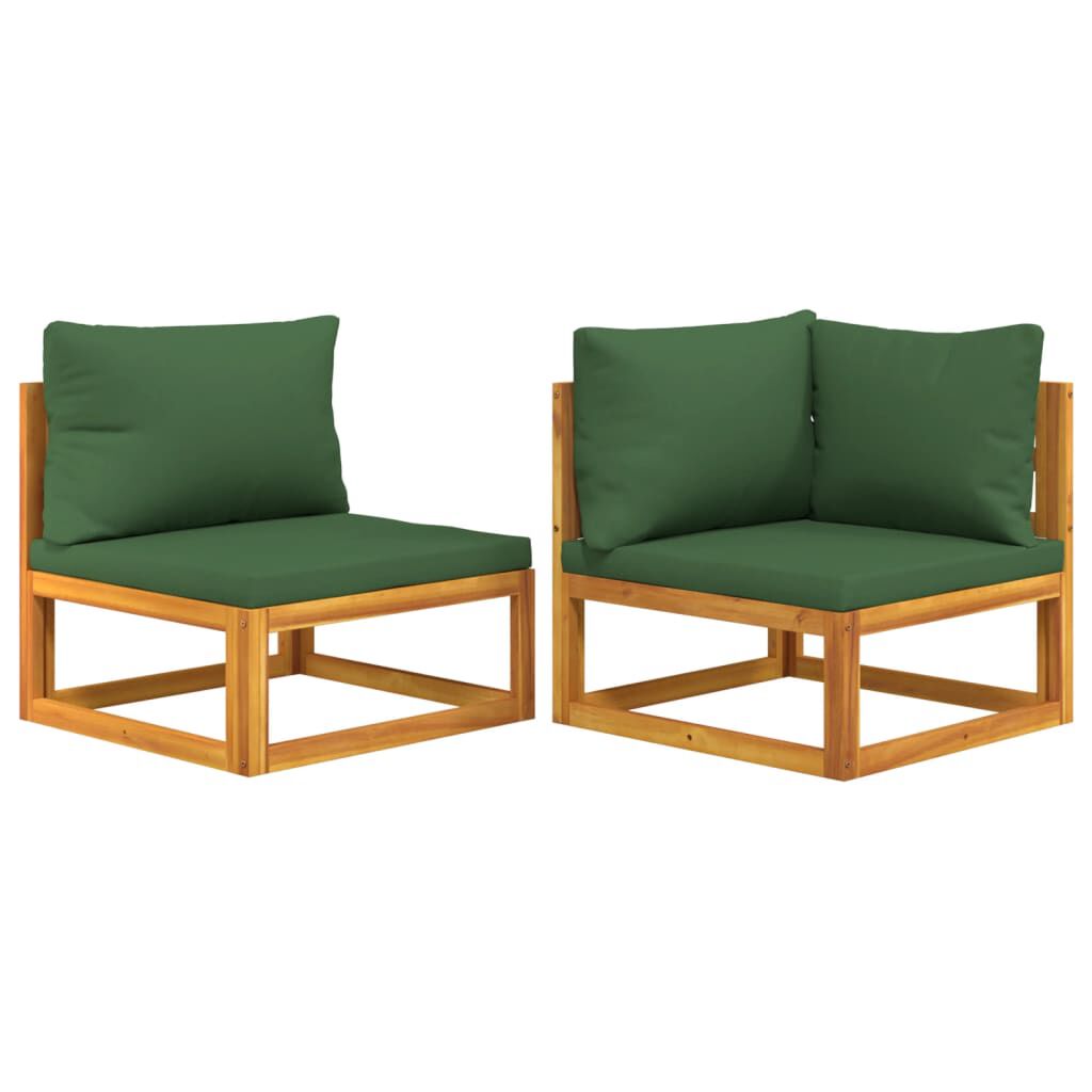 Salon de jardin 2 pcs bois d’acacia – Élégance & confort Vert
