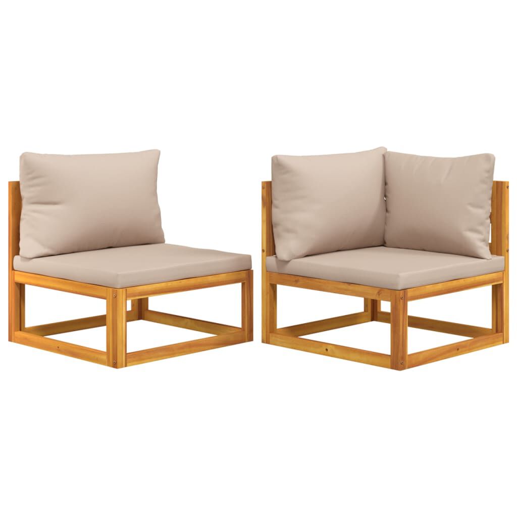Salon de jardin 2 pcs bois d’acacia – Élégance & confort Taupe