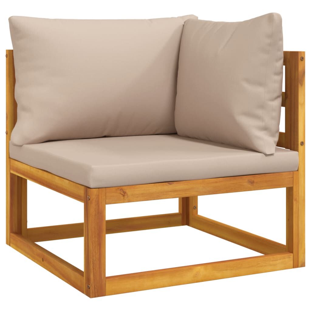 Salon de jardin 2 pcs bois d’acacia – Élégance & confort Taupe