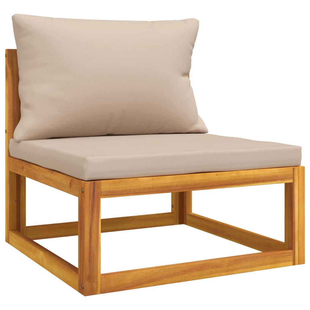 Salon de jardin 2 pcs bois d’acacia – Élégance & confort Taupe