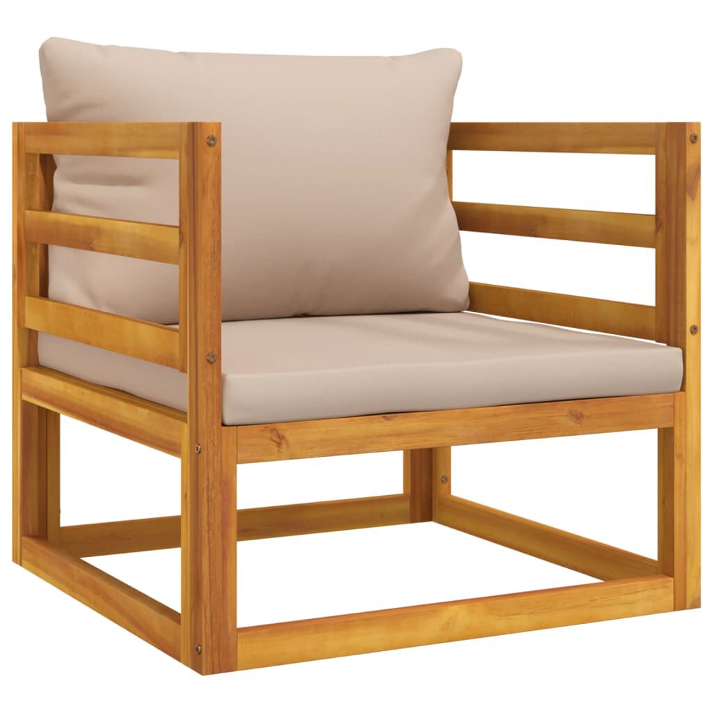 Salon de jardin 2 pcs bois d’acacia – Élégance & confort Taupe
