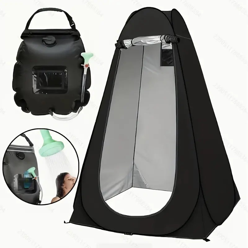 Kit de Tente de Douche Portable 2 Pièces avec Sac d'Eau – Idéal Camping, Randonnée, Plage