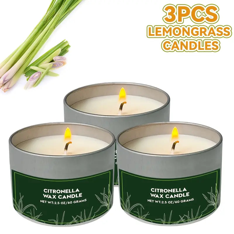 Lot de Bougies à la Citronnelle – Cire de Soja Naturelle