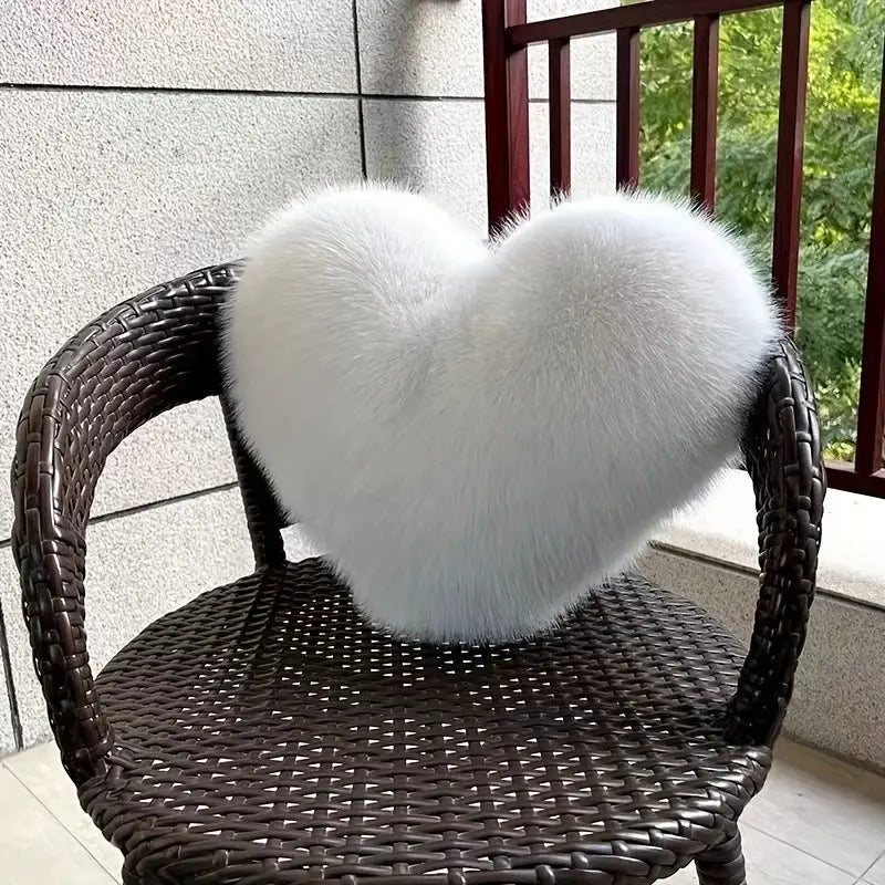 Art Deco Heart Pillow – Soft Washable Christmas Cushion