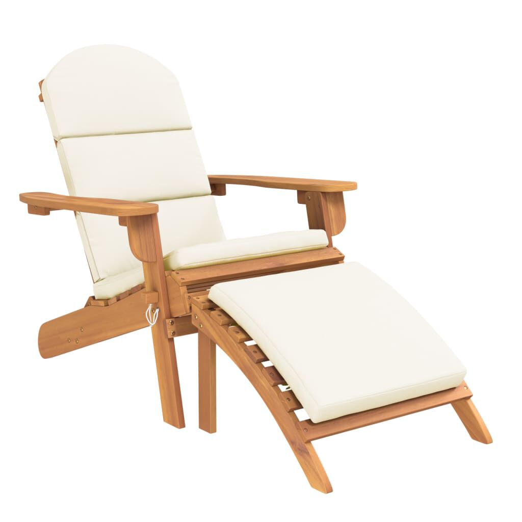 Salon de jardin Adirondack 3 pcs en bois d’acacia massif Blanc
