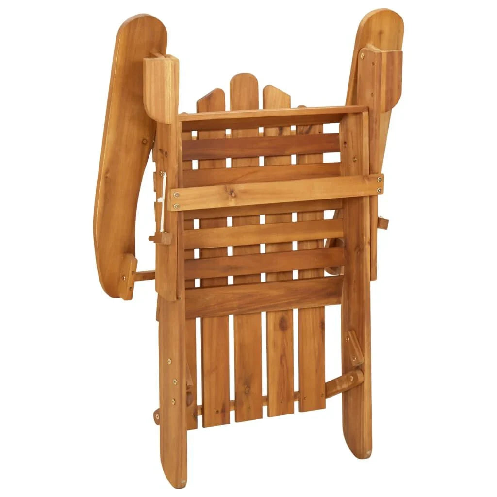 Salon de jardin Adirondack 3 pcs en bois d’acacia massif Blanc