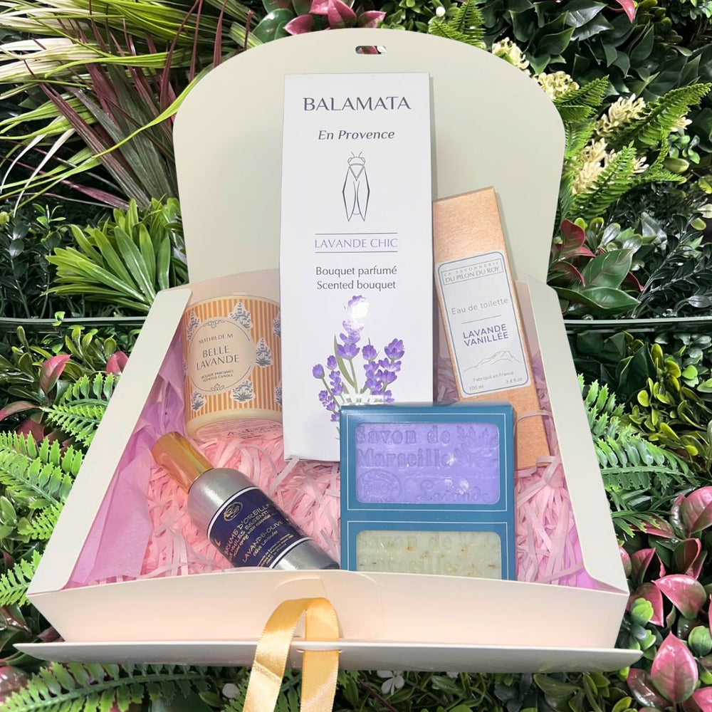 Coffret cadeau parfumé à la lavande