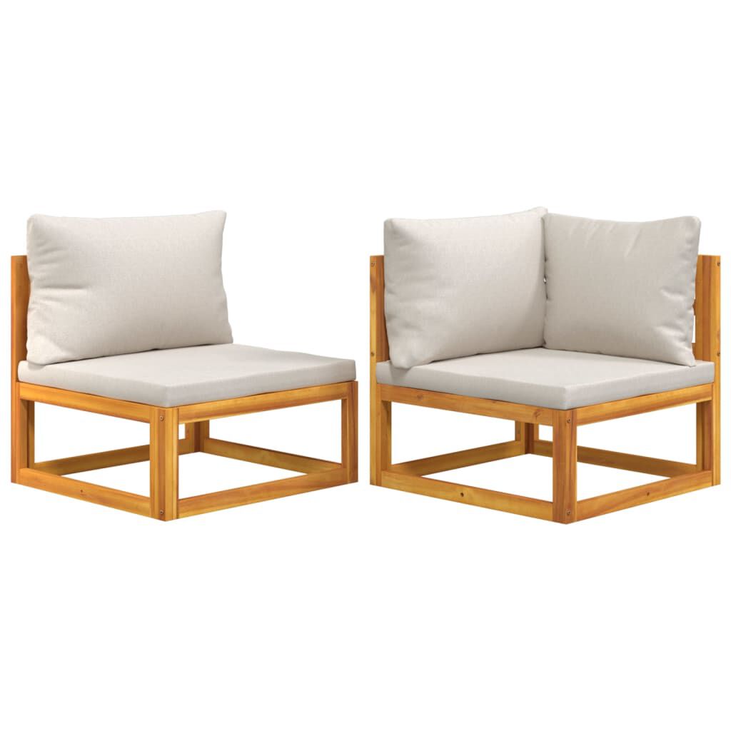 Salon de jardin 2 pcs bois d’acacia – Élégance & confort Gris clair