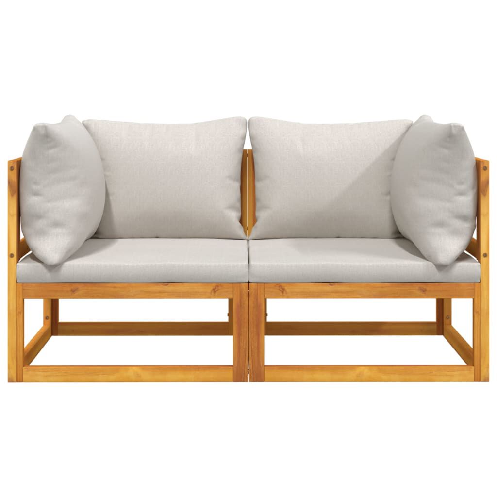 Salon de jardin 2 pcs bois d’acacia – Élégance & confort Gris clair