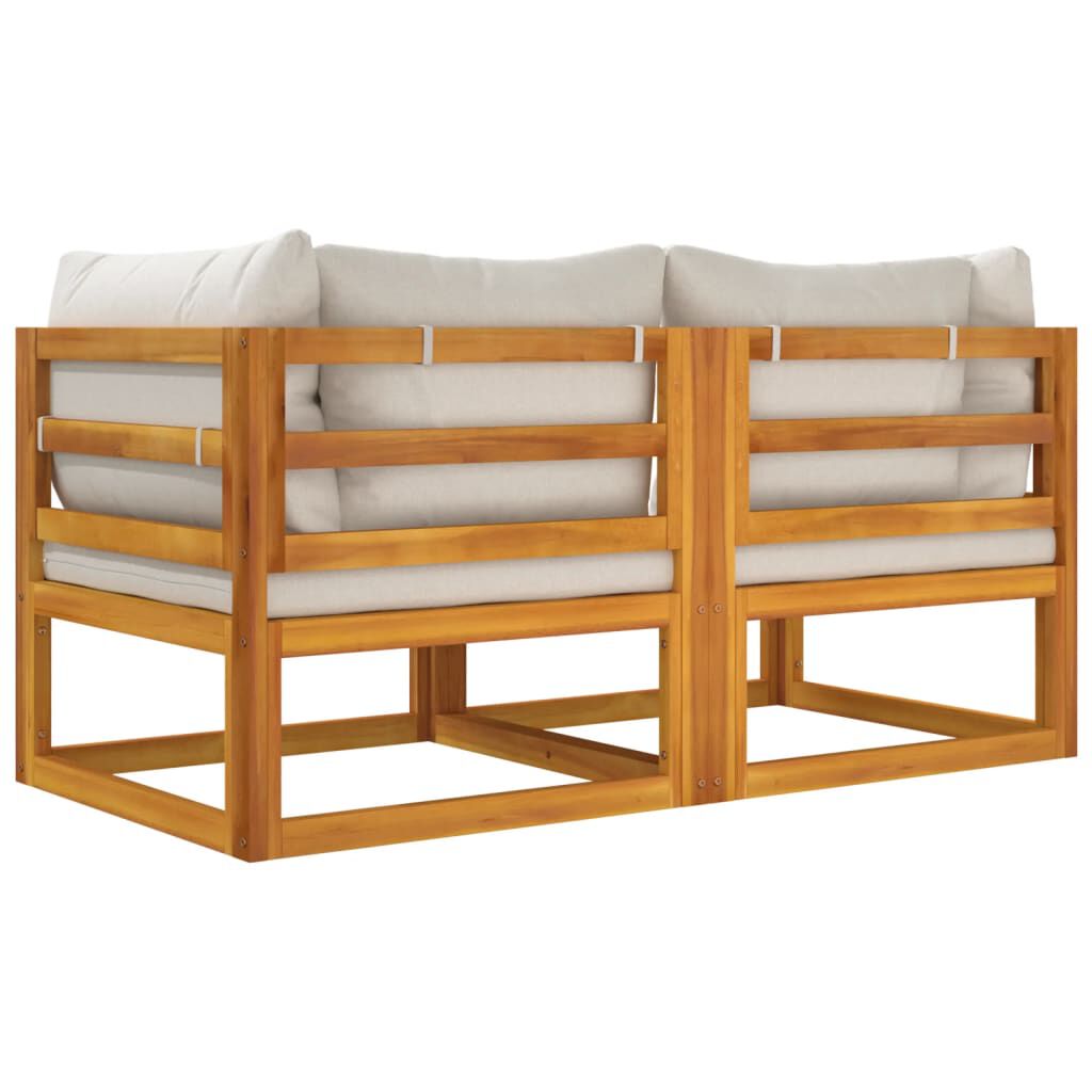 Salon de jardin 2 pcs bois d’acacia – Élégance & confort Gris clair