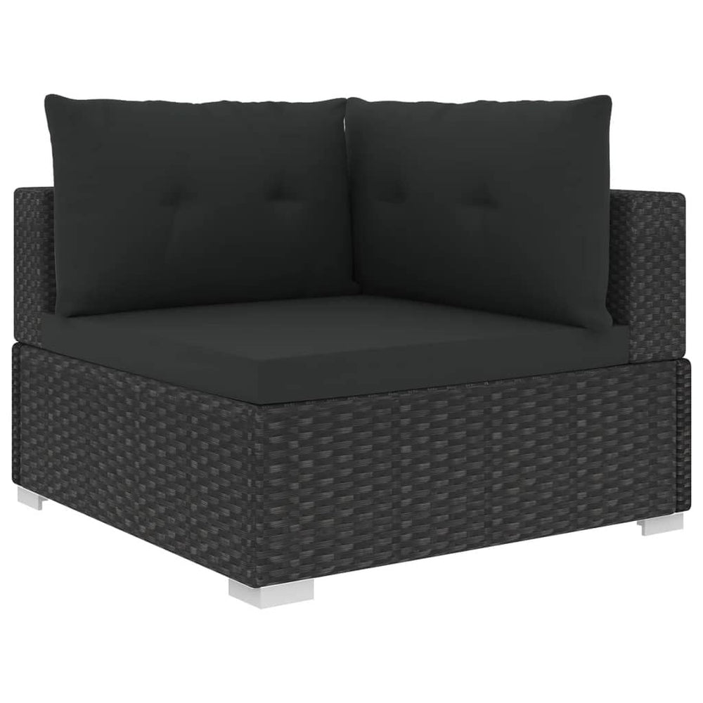 Salon de jardin 10 pièces en résine tressée noire – Chic & confort
