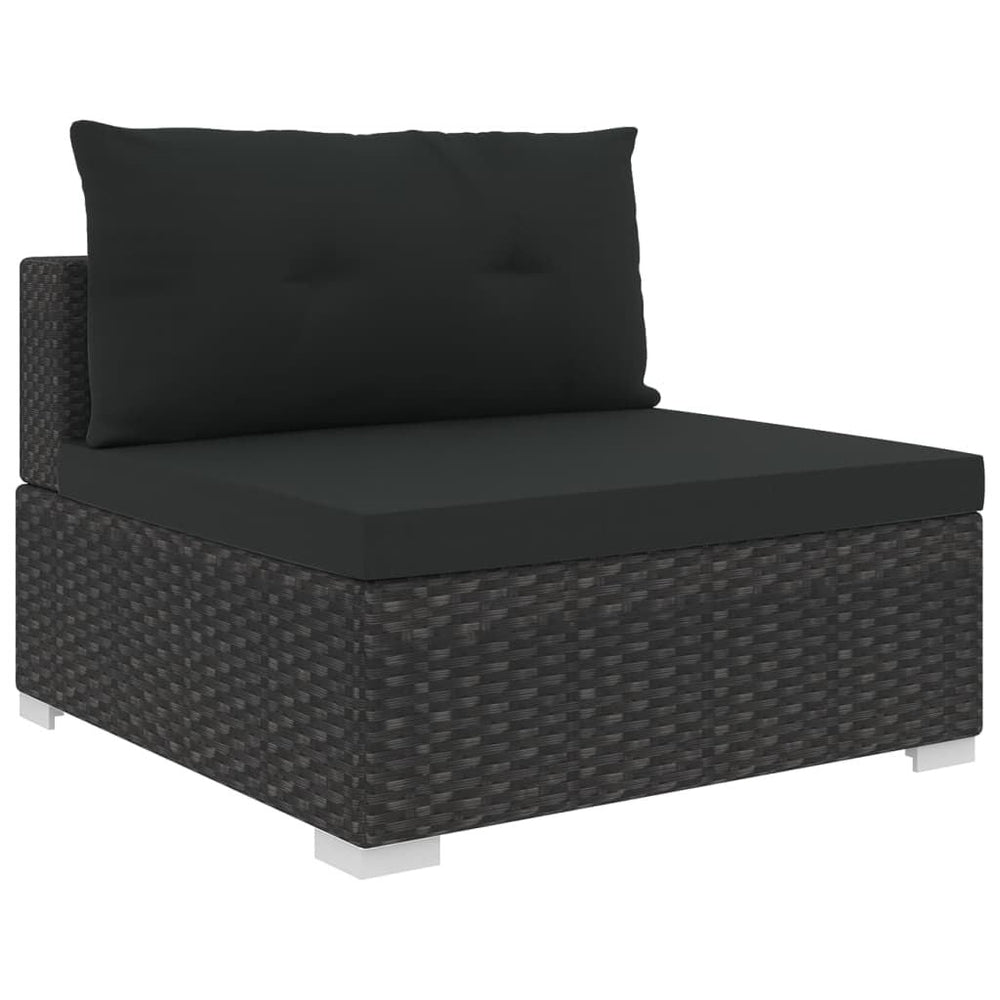 Salon de jardin 10 pièces en résine tressée noire – Chic & confort