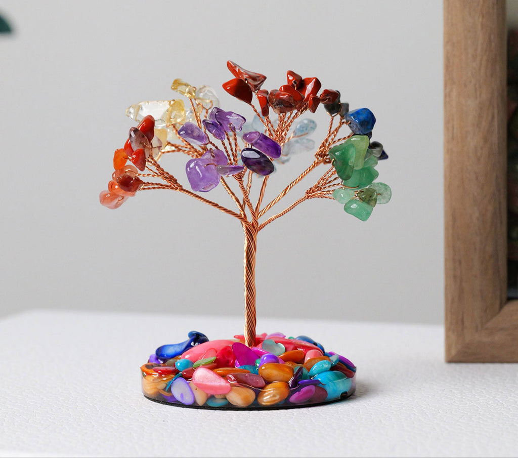 Arbre de Guérison Citrocoal 7 Chakras – Décoration pour Chance et Énergie Positive