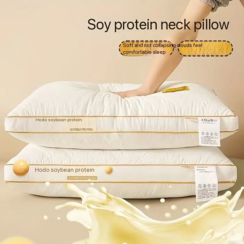 Lot de 2/4 Oreillers 3D en Fibre de Soja – Respirants, Hypoallergéniques et Ultra-Confortables