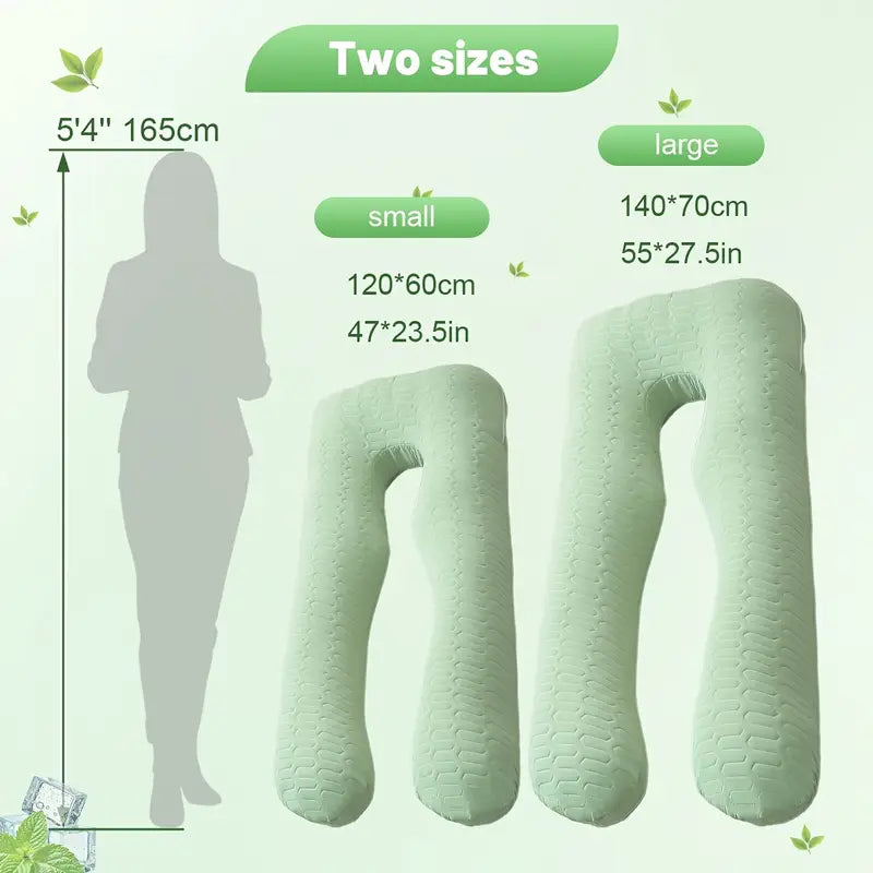 Oreiller de Grossesse en Forme U – Confort, Soutien & Fraîcheur Totale