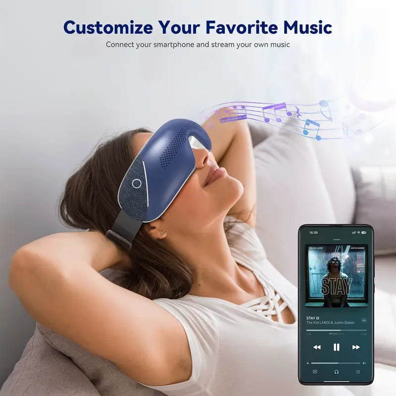 Masseur d’Yeux Chaud avec Musique – Masque de Détente Intelligent