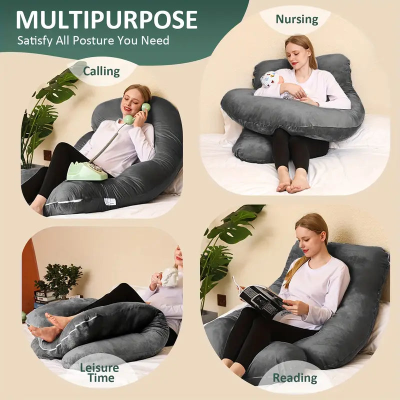 Oreiller de Grossesse 150 cm – Grand Oreiller de Corps avec Housse Amovible