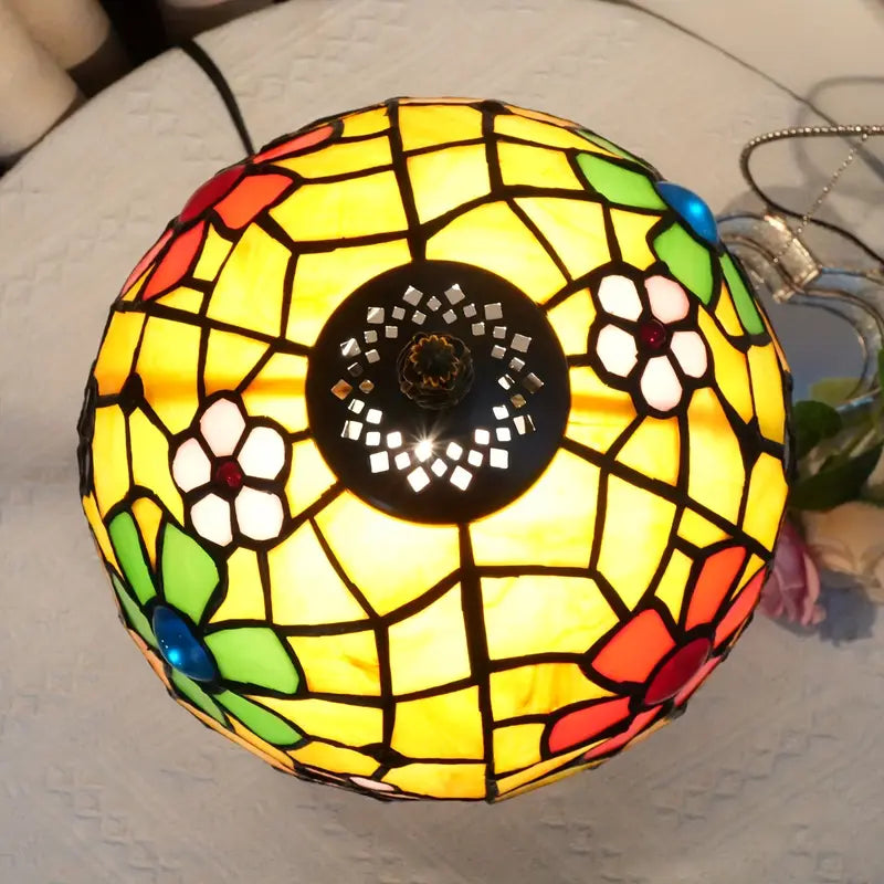 Lampe de Table en Verre Coloré – Style Baroque Art Déco