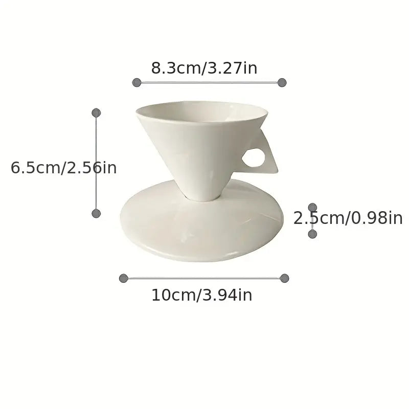 Ensemble de Tasses et Soucoupes en Porcelaine d'Os