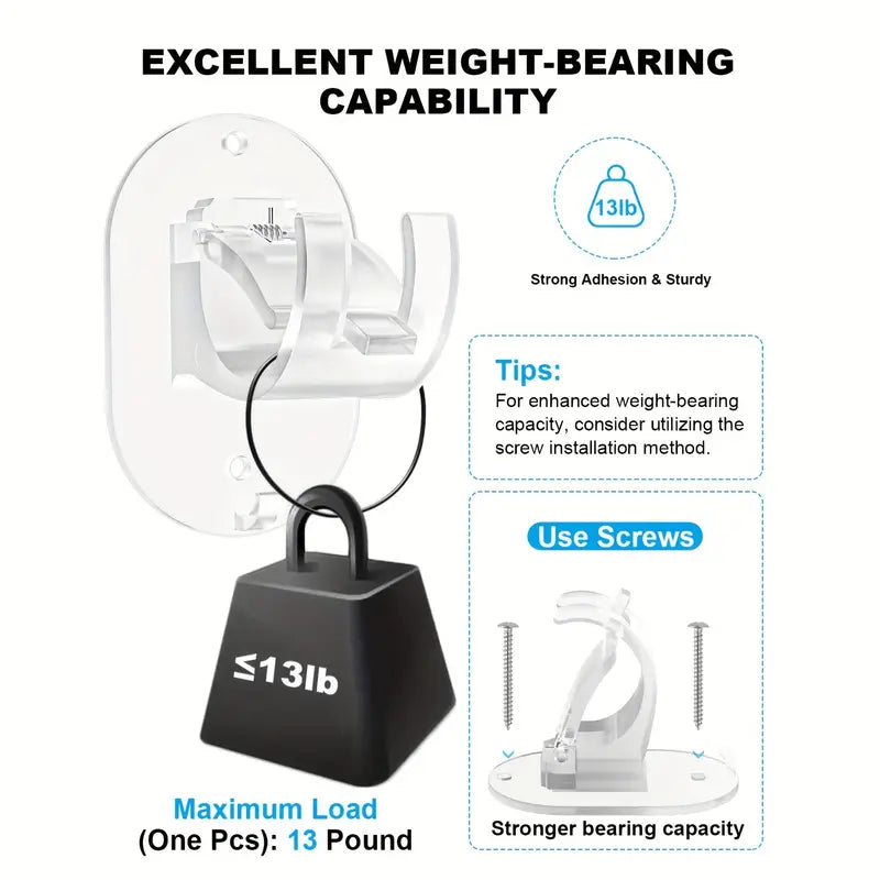 Supports de Tringle de Rideau Sans Perçage – Clips de Montage Auto-Adhésifs