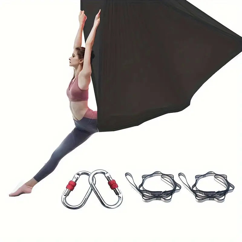 Hamac de Yoga Aérien 5 m – Balançoire Suspendue avec Boucles & Chaîne