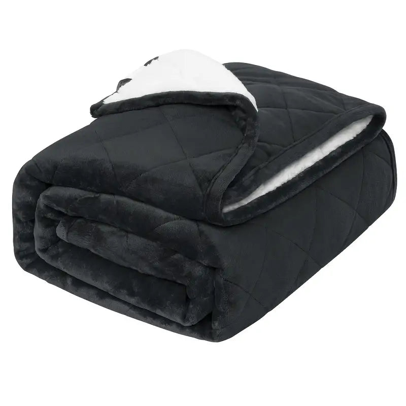 Couverture lestée double face en flanelle et sherpa