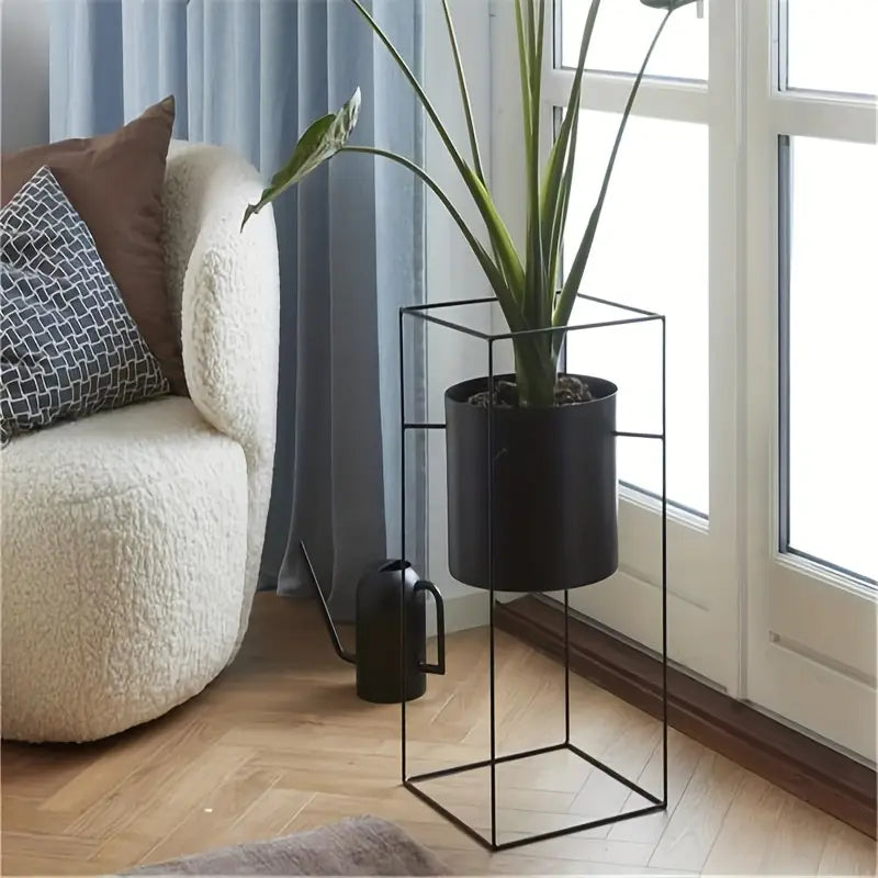 Support de Fleur en Métal Carré - Pour Intérieur & Balcon