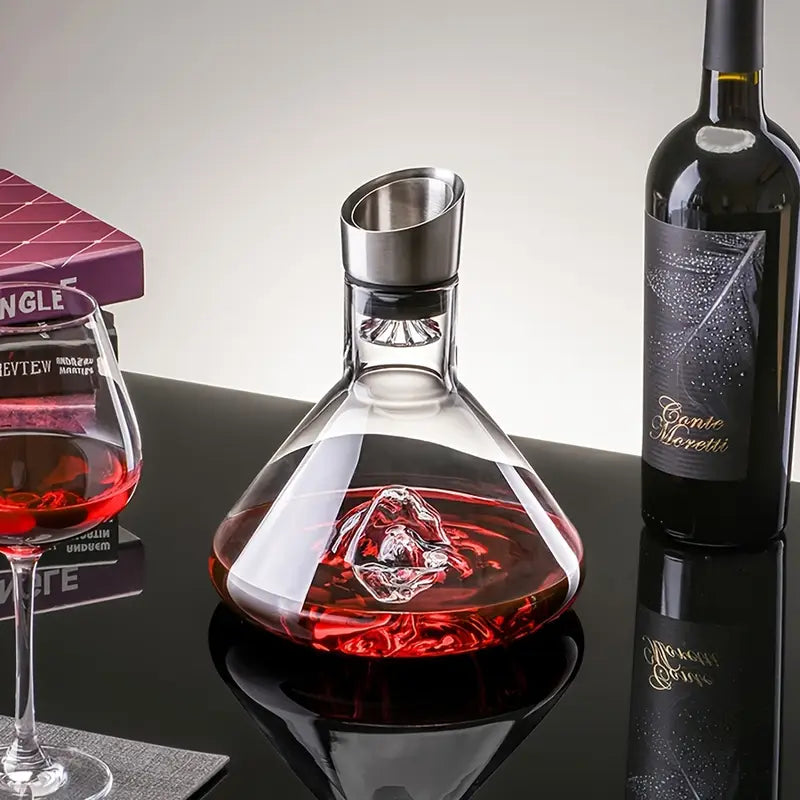 Carafe à Vin en Verre Cristal Soufflé – Design Cascade