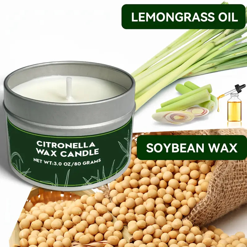 Lot de Bougies à la Citronnelle – Cire de Soja Naturelle