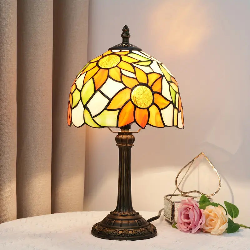 Lampe de Table en Verre Coloré – Style Baroque Art Déco