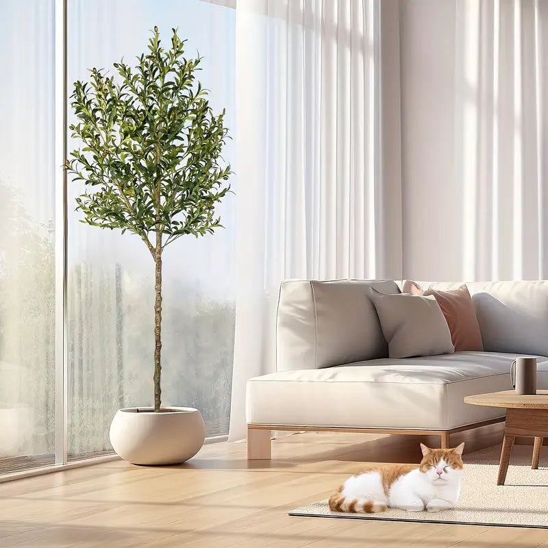 Arbre d’Olivier Artificiel Réaliste – 7 Pieds de Haut