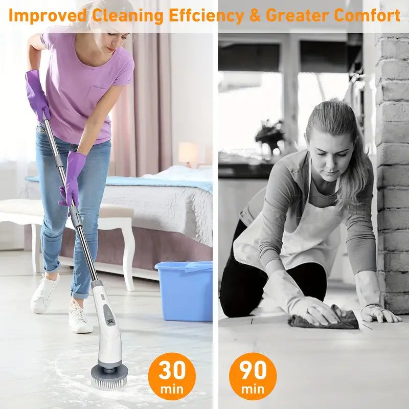 Électrique Spin Scrubber – Brosse de Nettoyage Sans Fil avec Double Vitesse