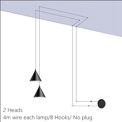 Lampe Géométrique en Métal Noir –  Éclairage LED Décoratif