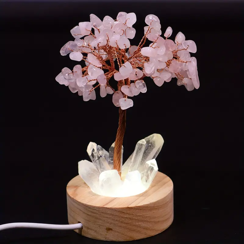 Arbre décoratif en cristal avec base LED