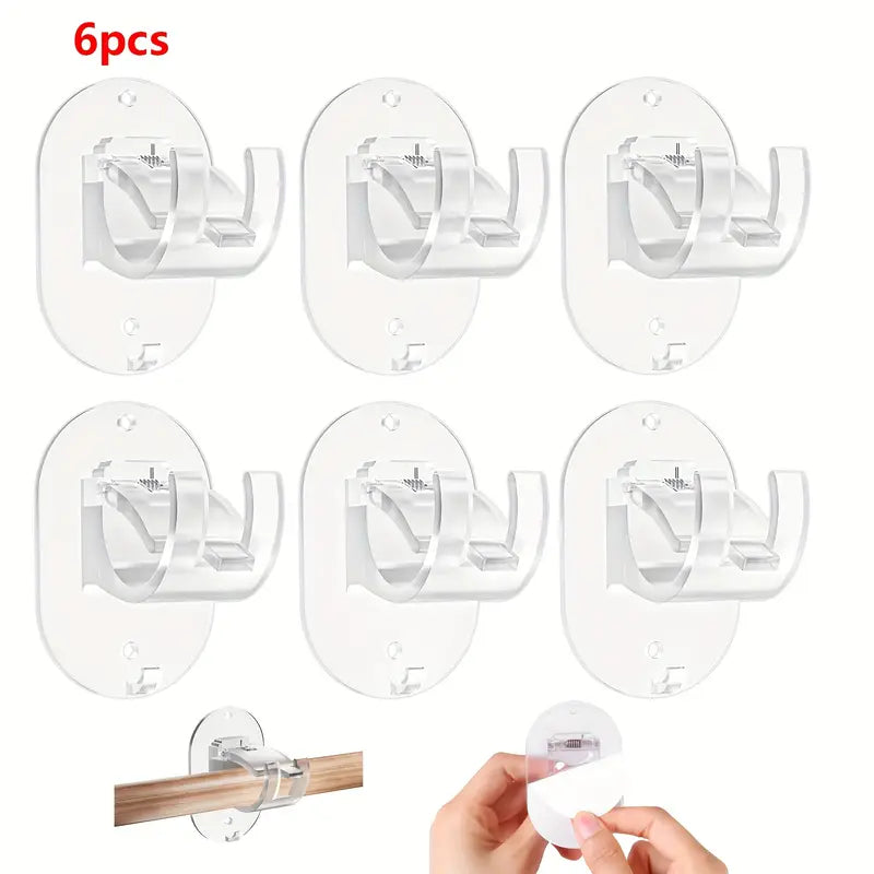 Supports de Tringle de Rideau Sans Perçage – Clips de Montage Auto-Adhésifs