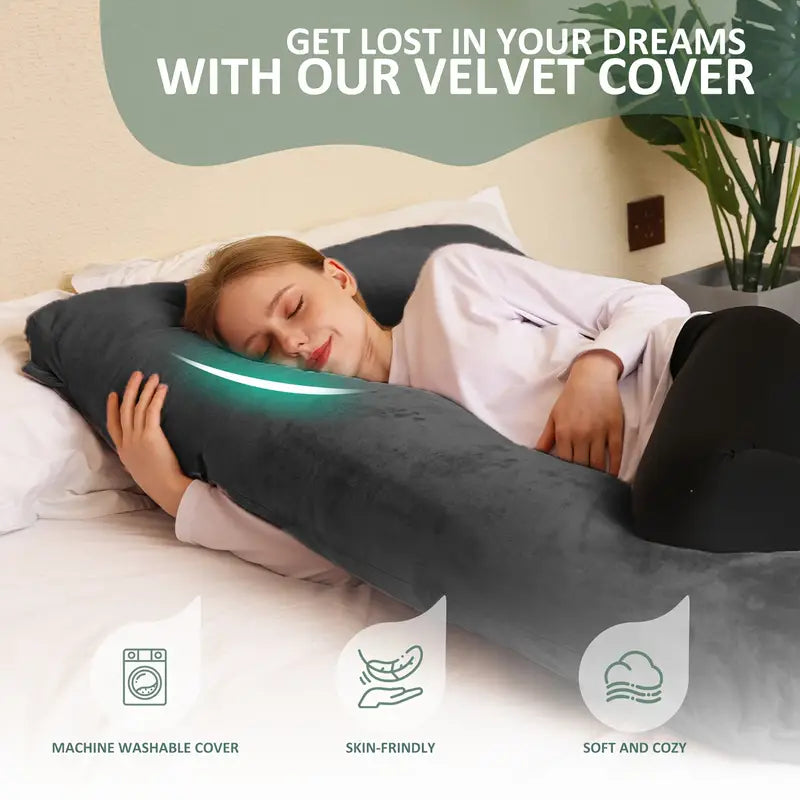 Oreiller de Grossesse 150 cm – Grand Oreiller de Corps avec Housse Amovible