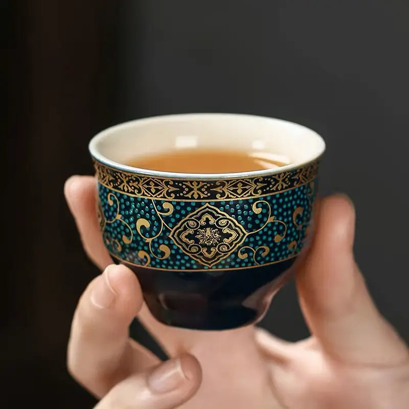 Ensemble de Service à Thé Rétro Rotatif 360° – Portable et Créatif