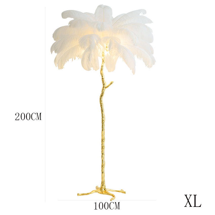 Lampe LED Autoportante en Plumes d’Autruche