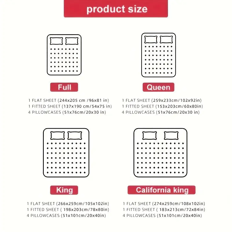 Ensemble de Literie de Refroidissement d'Été 6 Pièces en Fibre de Bambou et Microfibre