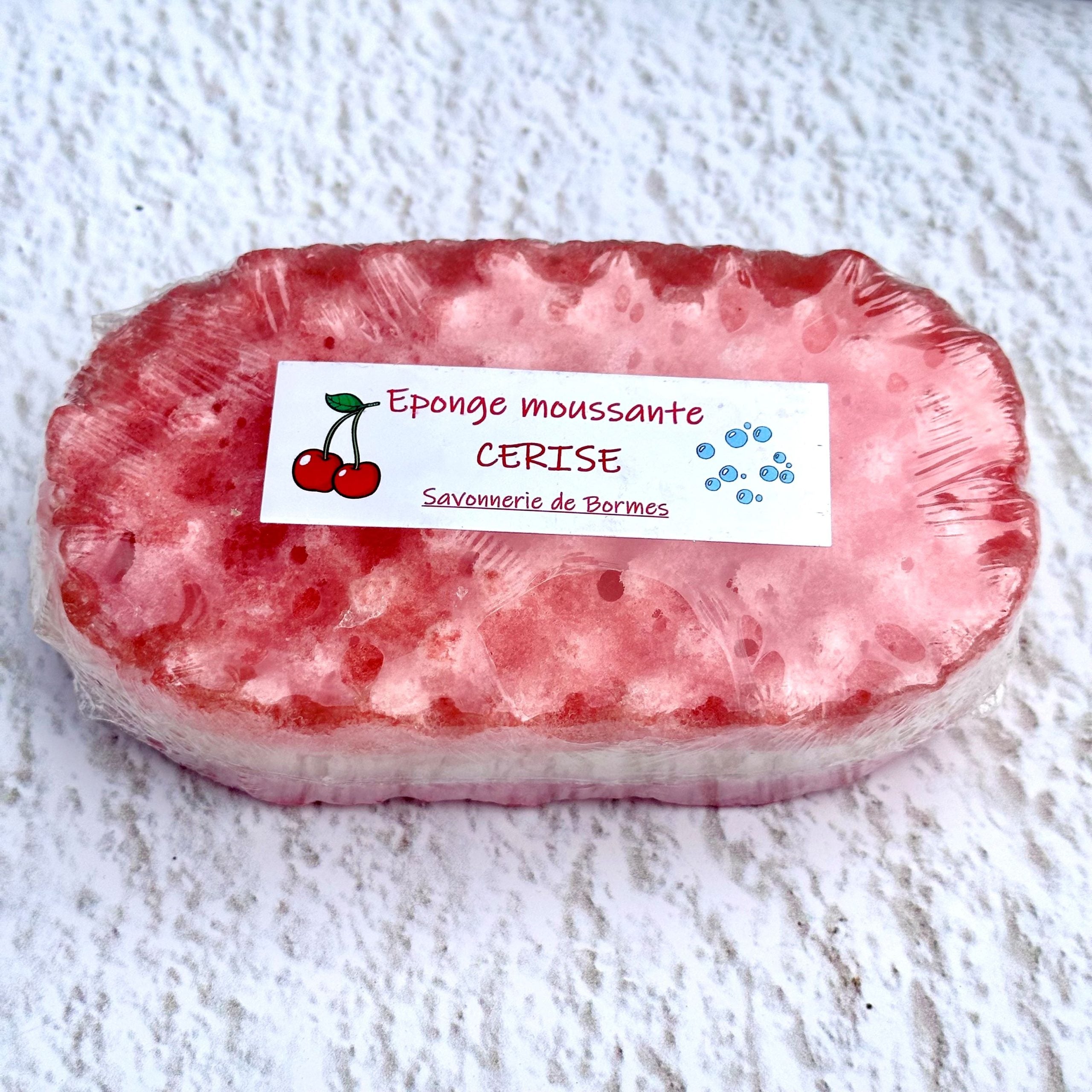 Duftender Schaumschwamm: Kirsche, Feuchtigkeitscreme &amp; Mango - Seifenmanufaktur Les Bornes