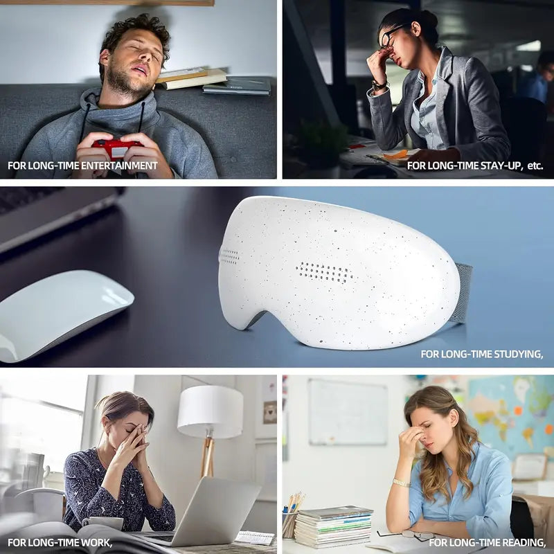 Masseur d’Yeux Chaud avec Musique – Masque de Détente Intelligent