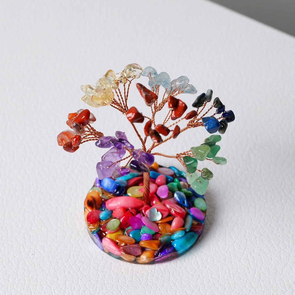 Arbre de Guérison Citrocoal 7 Chakras – Décoration pour Chance et Énergie Positive