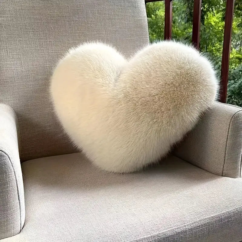Art Deco Heart Pillow – Soft Washable Christmas Cushion