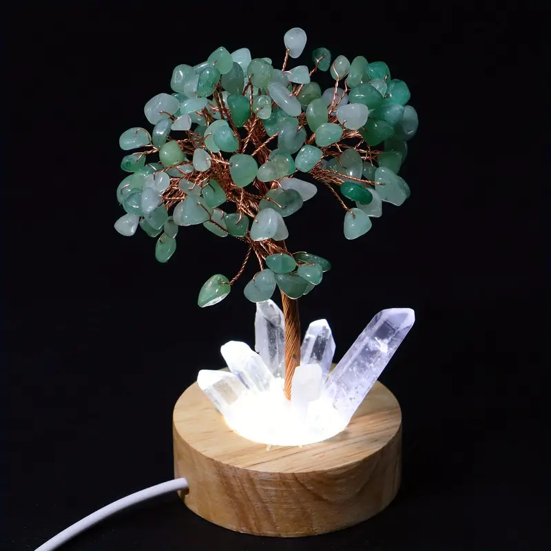 Arbre décoratif en cristal avec base LED