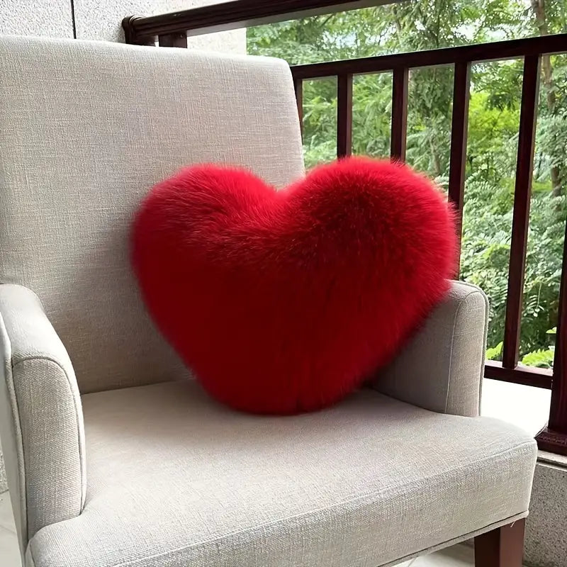 Art Deco Heart Pillow – Soft Washable Christmas Cushion