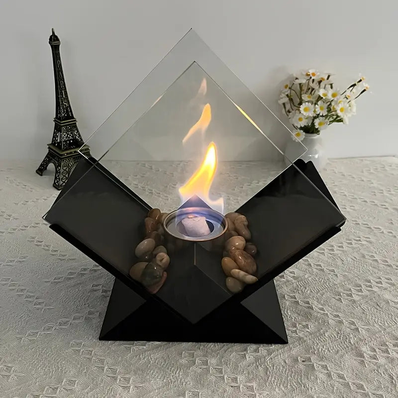 Chauffe-feu à Alcool Vintage en Métal – Design Diamant, Finition Laquée